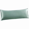 thumbnail image 1 of Chenchen Sage Green Satin Pillowcase for Hair and Skin, Cooling 20x54 Body Pillowcase Soft Pillow Case Body Size Silky Body Pillow Cover with Envelope Closure, 1 of 1