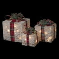 thumbnail image 3 of Northlight Lighted Textured and Plaid Gift Boxes Outdoor Decorations - Warm White - Set of 3, 3 of 6