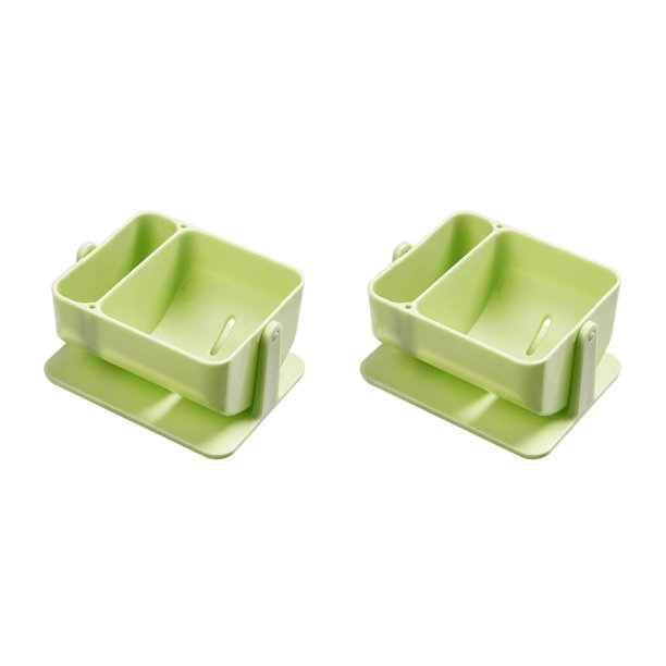 Soporte de esponja de maquillaje ABS autoadhesivo Minnieouse 2 compartimentos Verde 2Conjunto