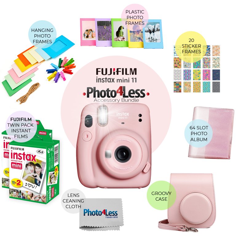 Fujifilm Instax Mini 12 Instant Camera Blossom Pink with Fujifilm Instant Mini Film Value Pack (40 Sheets) with Accessories Including Carrying Case