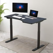 Hi5 L-Shaped (140 x 83cm) Electric Height Adjustable Right Handed Standing Desk for Home Office Workstation (Black top/Black Frame)