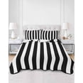 thumbnail image 3 of Black Striped Twin Size Down Alternative Comforter, Lightweight Comforter Quilt Bedding Set with Pillow Shams Modern Farmhouse Black and White Stripes All Seasons Bed Comforter Duvet Insert 68"x86", 3 of 7