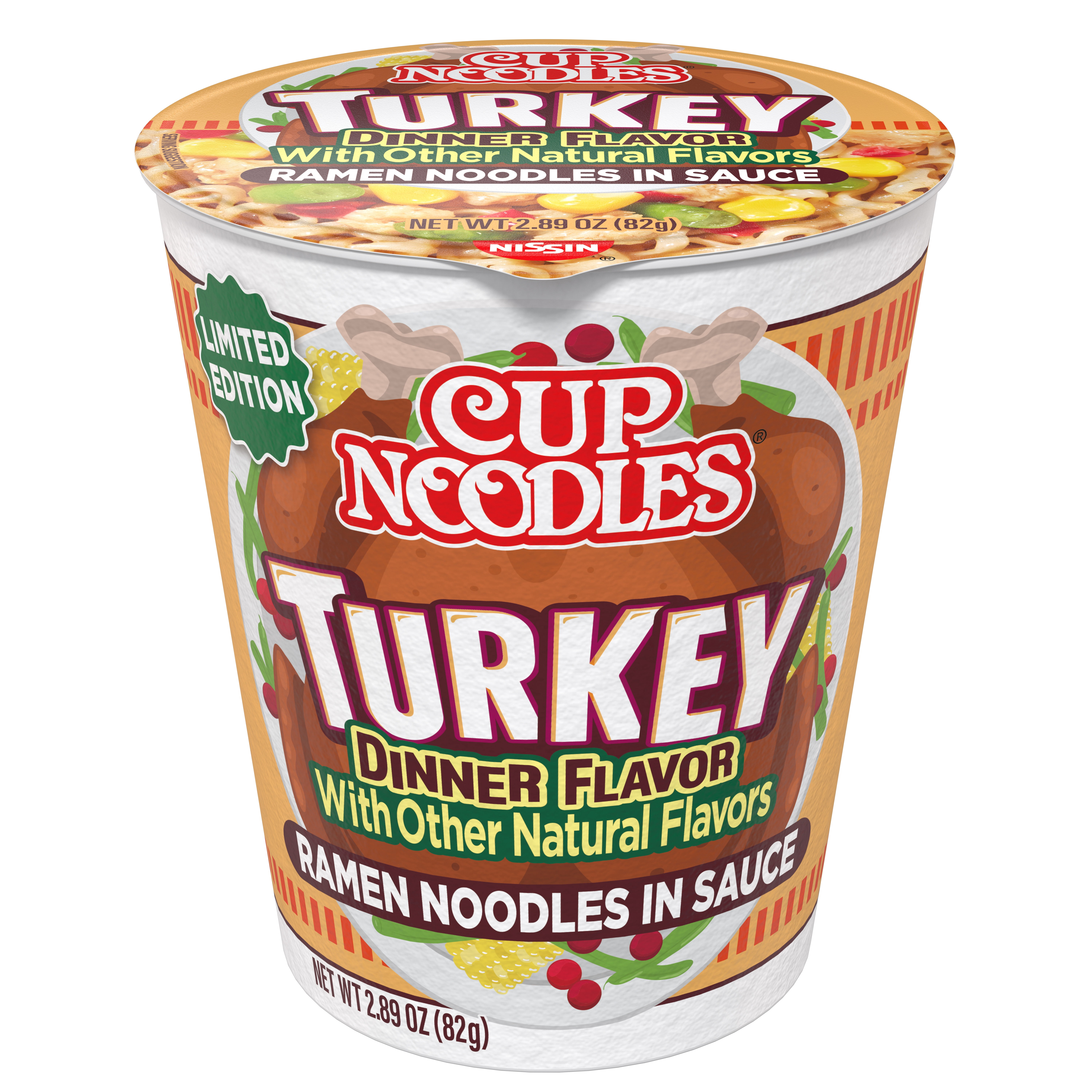 Nissin Foods Cup Noodles Limited Edition Ramen Noodles Turkey Dinner Flavor, 2.75oz Shelf Stable Cup