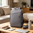 thumbnail image 5 of Hyknon Travel Backpack for Women Men, Large Capacity Hiking Backpack with Multi‑Layer, Foldable Minimalist Laptop Backpack, Portable Casual Bag, Daily Daypack for Camping Outdoor Activities, Gray, 5 of 8