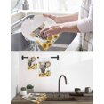 thumbnail image 5 of Modern Elephants Kitchen Dish Towels for Drying Dishes Set of 2, Spring Summer Watercolor Sunflowers Daisy Waffle Weave Microfiber Hand Tea Bathroom Towels Quick Dry & Absorbent Towel 12x12, 5 of 7