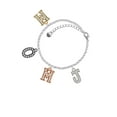 thumbnail image 2 of Delight Jewelry Silvertone Crystal Initial - J - Multi-Colored Crystal Mom Charm Bracelet, 2 of 4