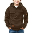 thumbnail image 7 of Quarter Zip Hoodie Kids Boys Sweatshirts Athletic Zip Up Hoodie Long Sleeve Plain Half Zip Pullover For Teens Fall Kids Clothes, 7 of 7