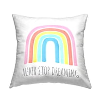 Stupell Industries Never Stop Dreaming Children's Phrase Vibrant Pastel Rainbow Kids White,18 x 7 x 18 Decorative Pillows