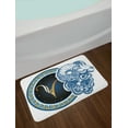 thumbnail image 2 of Zodiac Bath Mat, Astrological Aries Symbol with Horned Head Ram Goat Animal Terrestrial Event Image, Non-Slip Plush Mat Bathroom Kitchen Laundry Room Decor, 29.5 X 17.5 Inches, Blue Gold, Ambesonne, 2 of 2