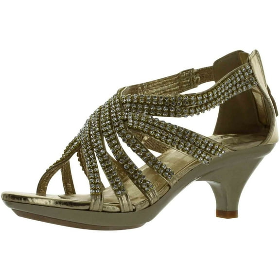 Forever Link Angel 41K Little Girls Rhinestone Heel Platform Dress Sandals