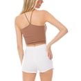 thumbnail image 5 of MixMatchy Women's Casual Sleeveless Halter Neck Center Skinny Strap Fitted Crop Top, 5 of 6