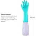 thumbnail image 4 of Elgood Reusable Dishwashing Cleaning Gloves with Latex free, Cotton lining,Kitchen Gloves 2 Pairs,Purple+blue Medium, 4 of 10