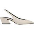 thumbnail image 2 of Franco Sarto Women's White Leather A-Gena Slingback Pointed Toe Pumps 9.5M, 2 of 5