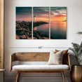 thumbnail image 3 of Elephant Stock Lighthouse Pastel Sunset Wall Art - Horizontal Multi Panel Canvas - Living Room Wall Decor - Nautical Multi Panel - Beige And Blue Decor - 50" x 32", 3 of 8