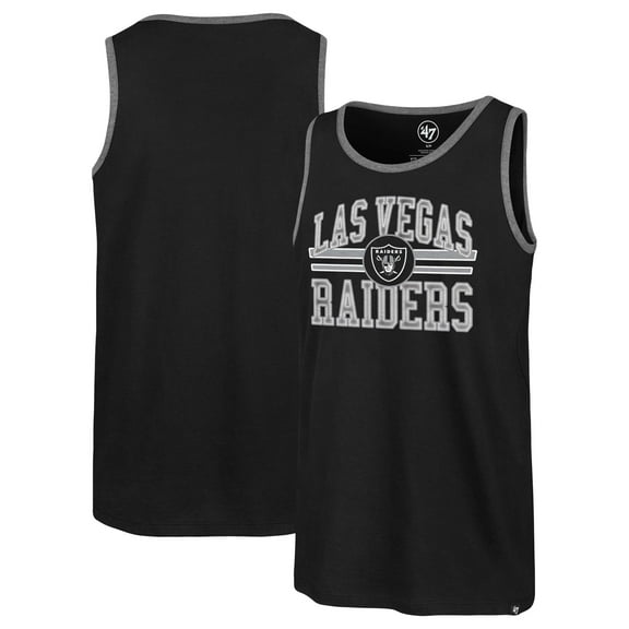 Men's '47  Black Las Vegas Raiders Winger Franklin Tank Top