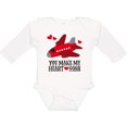 thumbnail image 3 of Inktastic Valentines Day Airplane Hearts Boys or Girls Long Sleeve Baby Bodysuit, 3 of 5