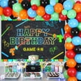 thumbnail image 2 of Laser Tag Birthday Party Decorations, 65PCS Green Blue Red Balloons Neon Glow Happy Birthday Banner Table Photography Background for Laser Theme Birthday Party Supplies, 2 of 7
