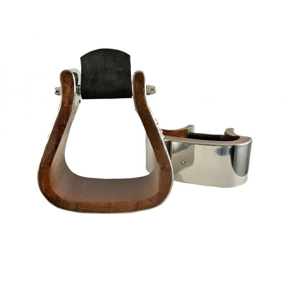 Showman Stainless Steel Bound Wood Saddle Stirrups w/ 3" Tread