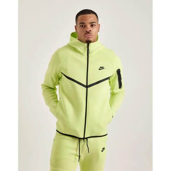 Nike Tech Men's Full-Zip Windrunner Hoodie (HV0949-736, Light Lemon Twist/Black) Size Large