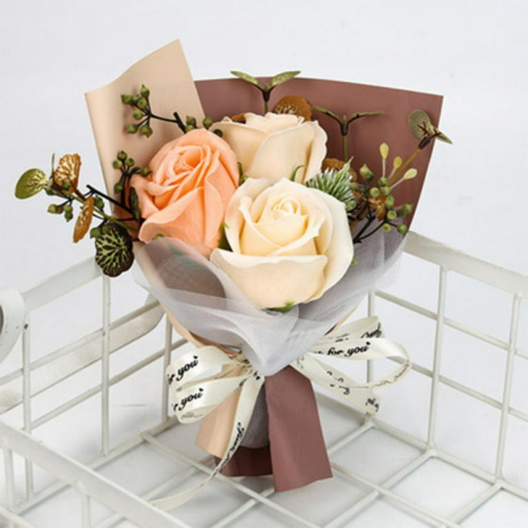 Keimprove Soap Roses Flowers Bouquet Mini Artificial Bouquet Dried Flower  Souvenir for Wedding Home Decoration Birthdays Valentine's Day Mother's Day