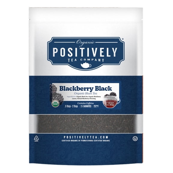 Positively Tea's Organic Blackberry Black Tea, Loose Leaf, 1 Pound Bag
