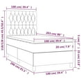 thumbnail image 4 of vidaXL Box Spring Bed with Mattress Light Gray 39.4"x79.9" Twin XL Velvet, 4 of 6