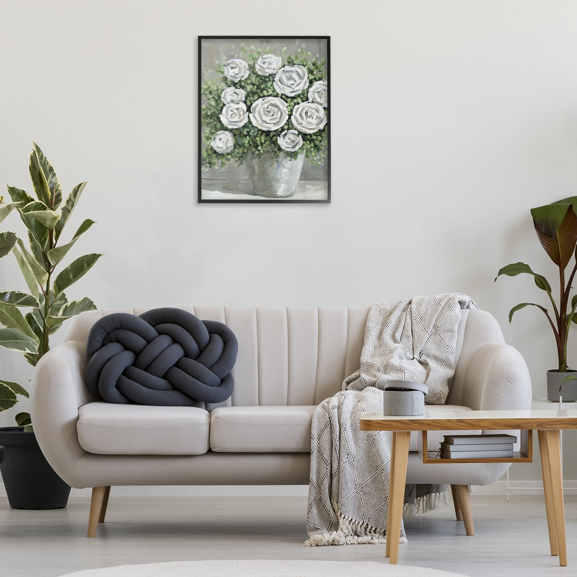 Stupell Industries Potted Ranunculus Blooms Botanical & Floral Painting Black Framed Art Print Wall Art, 24 x 30