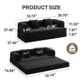 thumbnail image 4 of Convertible Sofa Bed, Noelse 5-in-1 Boneless Couch with Fixed-Shape Frame and Removable Armrests, No Assembly Required Corduroy Couch for Living Room, Black, 4 of 9