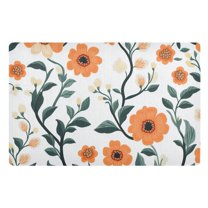 Yayeee Doormat for Indoor Entrance 32" x 20" Non Slippery Floor Rug, Flowers Pattern