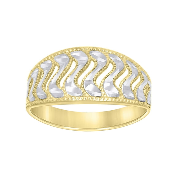 10kt Real Two-tone Gold Womens Fashion Ring