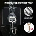 thumbnail image 3 of Large adhesive hooks, 16 pack, maximum load capacity 44 lbs, waterproof transparent hooks, self-adhesive, traceless transparent wall hooks for hanging keys, bathrobes, and towels, 3 of 7