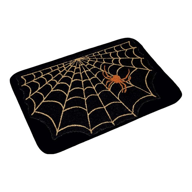 Alfombras de baño antideslizantes para interiores con diseño de telaraña de Halloween, alfombras absorbentes y aterradoras para puerta de entrada, 400 mm x 600 mm