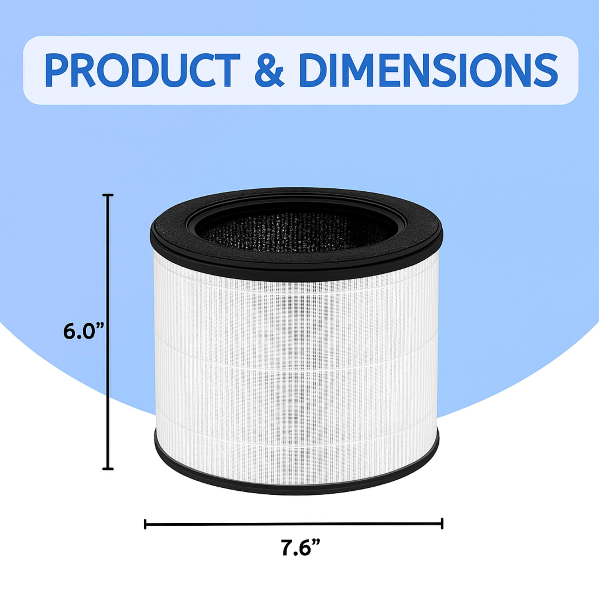 Nispira Airmega 100 3-in-1 True HEPA Activated Carbon Filter Replacement For Coway Airmega 100 Air Purifier, 2 Pack