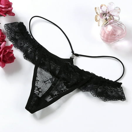 

QWZNDZGR Women s Underwear Sexy Lace Transparent Seductive Briefs French Large Women s Low Waist T Pants Women