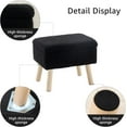 thumbnail image 5 of Tcbosik Minimalist Rectangular Storage Ottoman - Soft Teddy Fleece Padded Footstool with Sturdy Wooden Frame, Extra Seat Space Saver (Black, 15.7"L x 11.8"W x 12.6"H), 5 of 8
