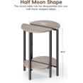 thumbnail image 3 of Side Tables Small End Tables, Set of 2 Half Round Side Table for Living Room, 2 Tier Couch Side Table, Small Round Coffee Table Accent Table, Thin Sofa Table Narrow Entryway Table, Grey, 3 of 9