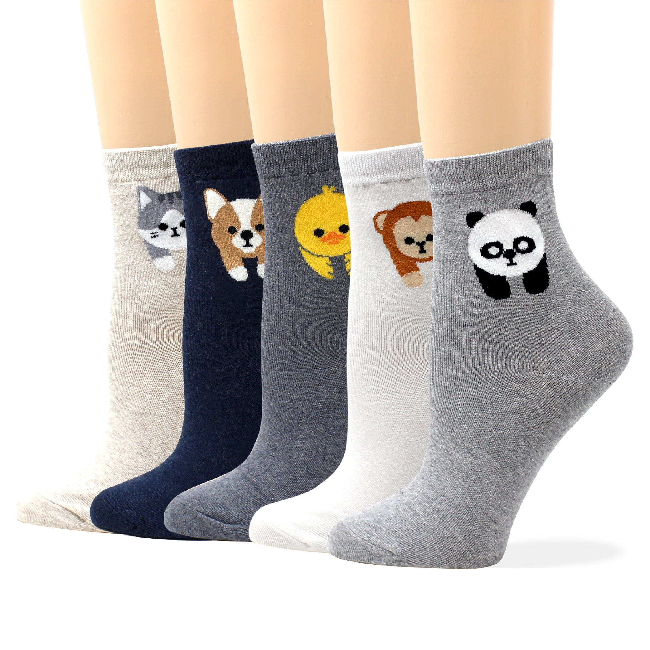 Unisex Cute Panda Gifts White And Black Athletic Quarter Ankle Print Breathable Hiking Running Socks 