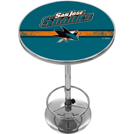 NHL Chrome Pub Table, San Jose Sharks NHL Chrome Pub Table, San Jose Sharks