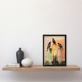 thumbnail image 4 of Three Crows Sitting on a Pier Pink Green Yellow Artwork Framed Wall Art Print A4, 4 of 5