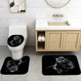 thumbnail image 5 of 4PCS Black Panther Shower Curtain Set, Cheetah Leopard Jaguar African Wildlife Safari Wild Animal Modern Bathroom Decor, Black Shower Curtain, Non-slip Bath Mat Toilet Rug, Hunting in the Dark, 5 of 7