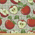 thumbnail image 2 of Ambesonne Fruits Fabric by the Yard Upholstery, Spring Apple Slices Pattern, 5 Yards, Green Dust Vermilion, 2 of 5