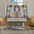 thumbnail image 2 of Yayeee Kitchen Curtains Tier Pair Light Filtering 27"x36" Rod Pocket Short Cafe Window Panel, Purple Flowers, 2 of 7