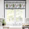thumbnail image 5 of Winter Snowman Bear Valances for Windows Christmas Tree Snowflakes Plaid Gray Rod Pocket Curtain Valance Window Treatment Short Curtains for Kitchen Living Room, 60"x14", 5 of 5