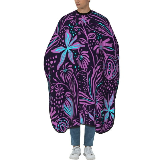 ZICANCN Hair Cutting Cape for Adults, Purple Flower Texture Cape Salon Barber Cape for Hair Stylist Shampoo Capes Waterproof 55x66 IN