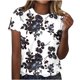 thumbnail image 2 of Fiudx Liquidación de Ofertas Flash Blusa Holgada Estampada con Cuello Redondo Retro de Manga Corta a La Moda para Mujer, 2 of 4