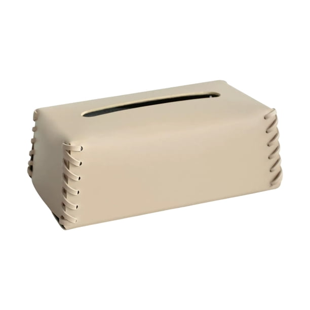 Caja de pañuelos de cuero con diseño moderno, servilletero decorativo para sala de estar o dormitorio, caja de pañuelos de gran capacidad con amplia apertura, material de poliuretano para una elegant