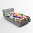 thumbnail image 1 of Ambesonne Colorful Fitted Sheet, Leaf Shape Vivid Forms, Twin Size, Multicolor, 1 of 2