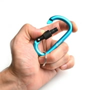 6 PCS/set Aluminum Screw lock Carabiner Clip, D-shape locking Clip Spring Snap Hook Keychain for Outdoor Activity