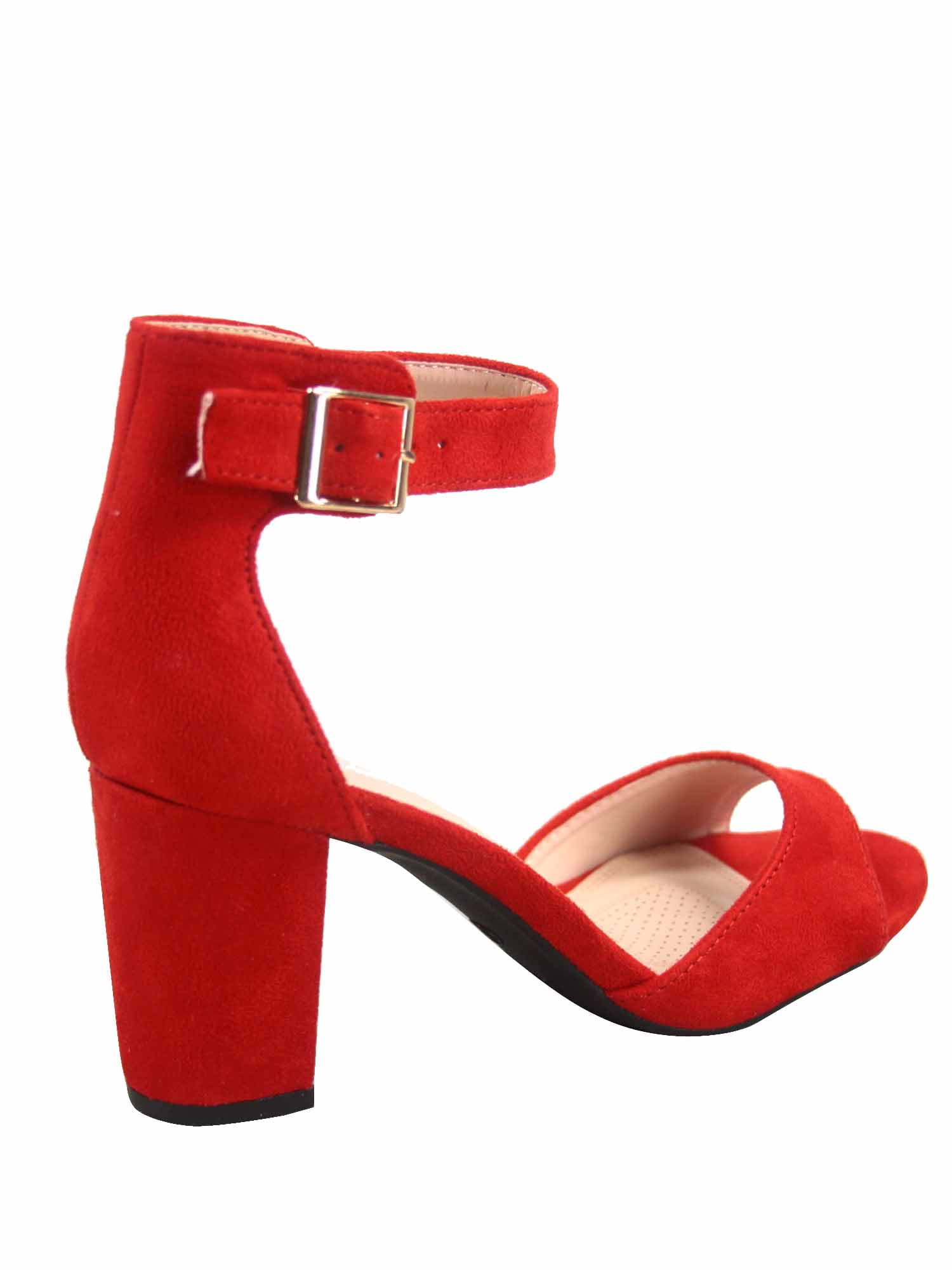 Sunshine-53 Women's Fashion Peep Toe Ankle Strap Buckle Chunky