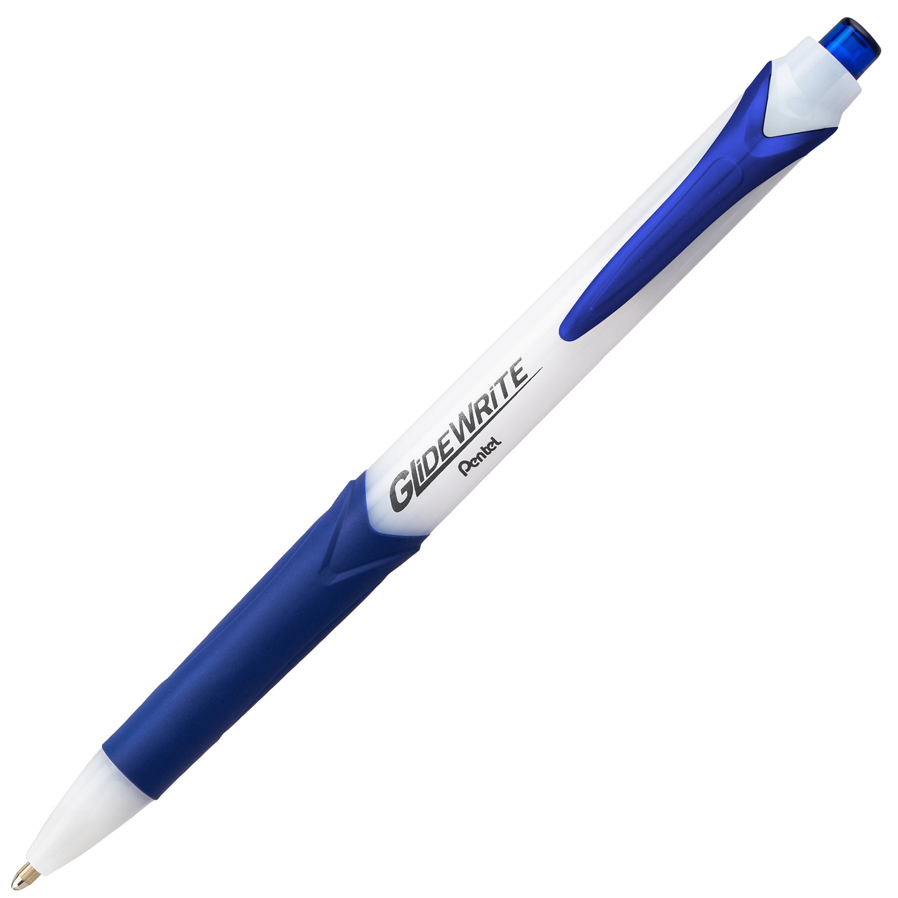 Pentel GlideWrite Ballpoint Pen with TechniFlo Ink, (1.0mm) Medium Line, Blue, 1 Dozen